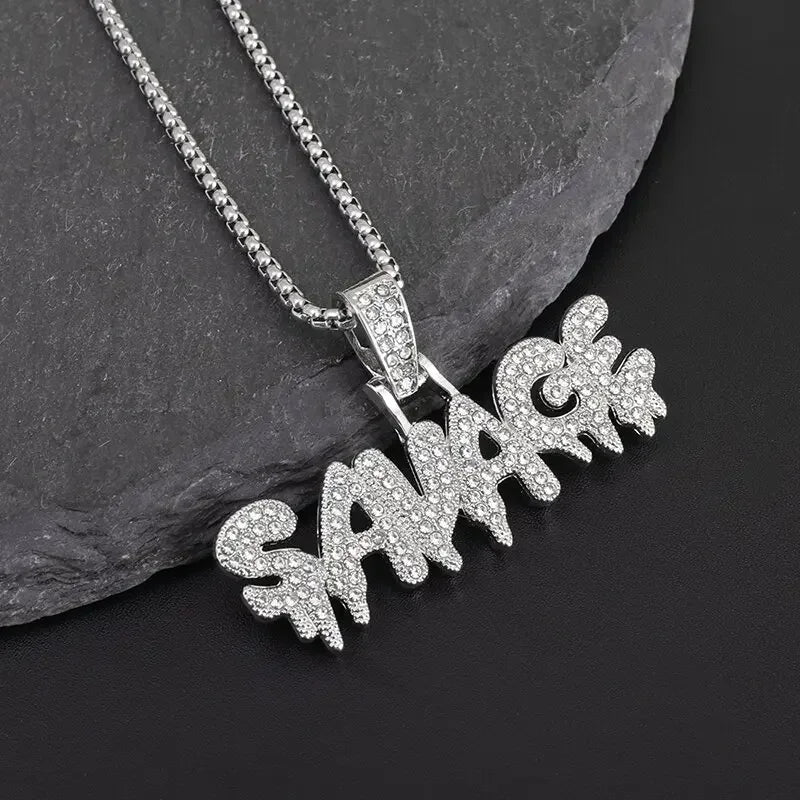 Cubic Zirconia Hip Hop XO Pendant Necklace for Men and Women