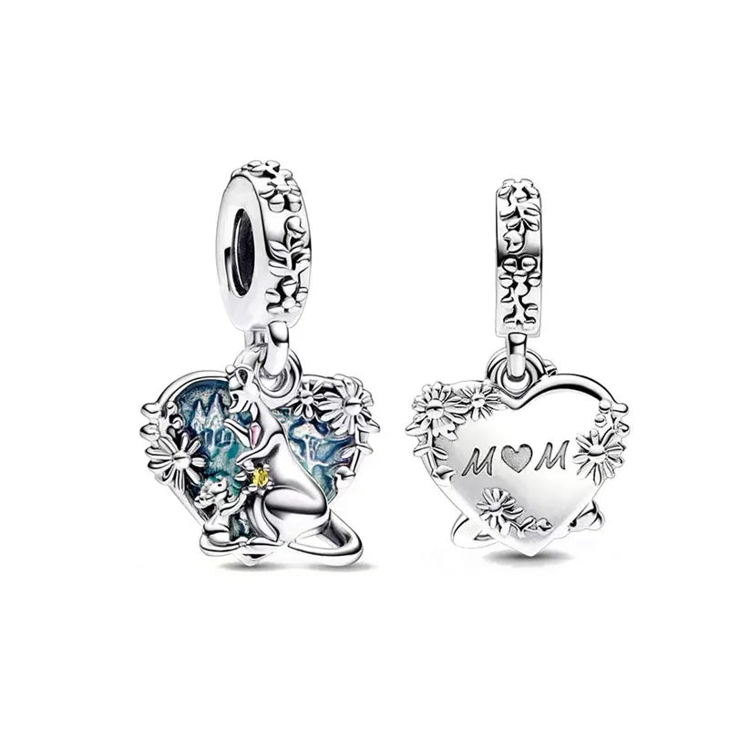 925 Silver Teddy Bear Beads and Mouse Pendant for European Original Bracelet DIY Exquisite Jewelry