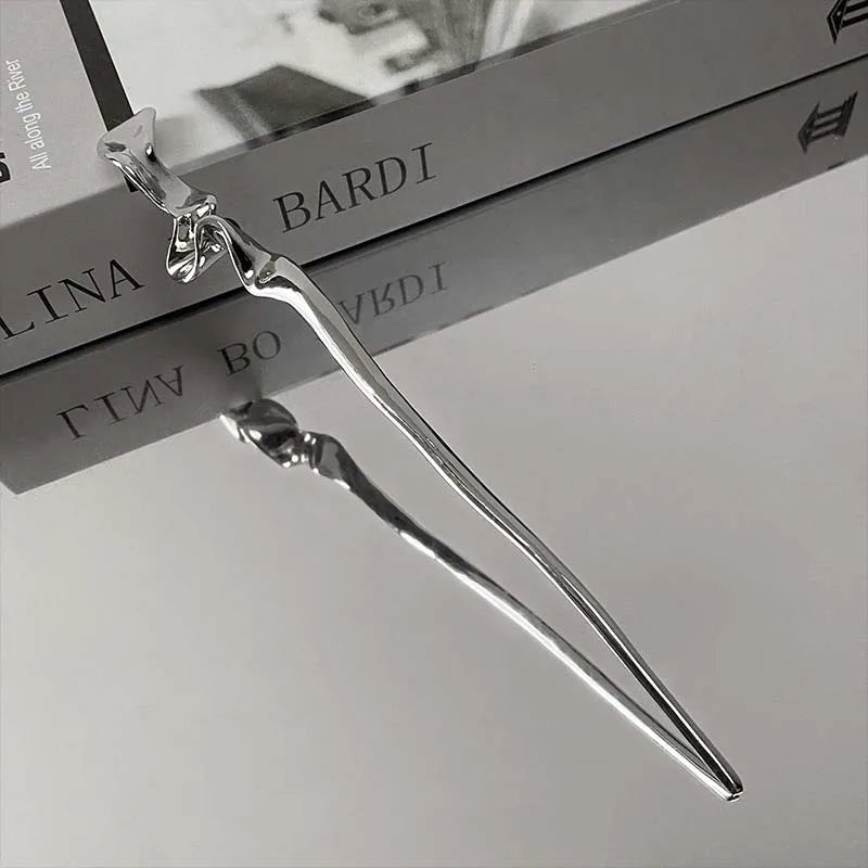 Elegant Vintage Rose Metal Hair Sticks with Sword and Snake Design for Women