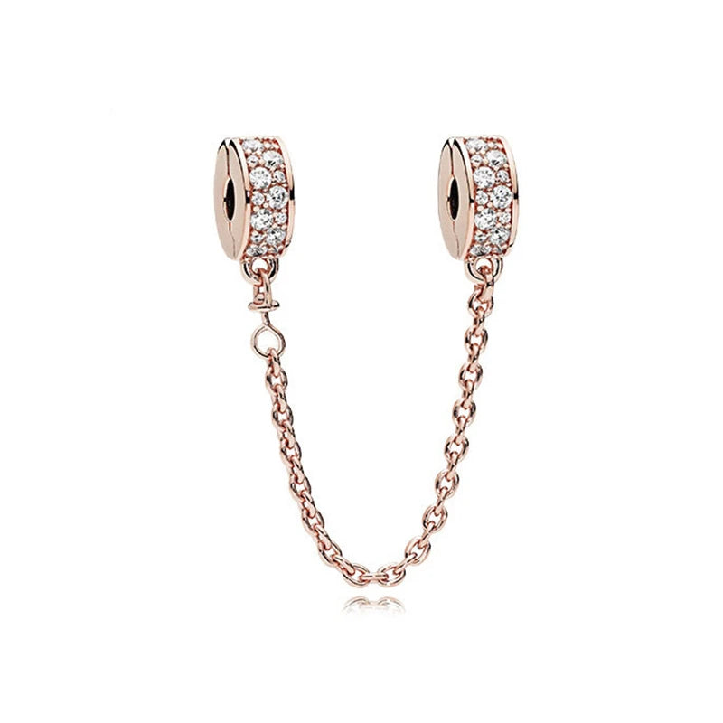 Sparkling Rose Gold Family Tree & Flower Charm Bead for European Silver Bracelet YY1502