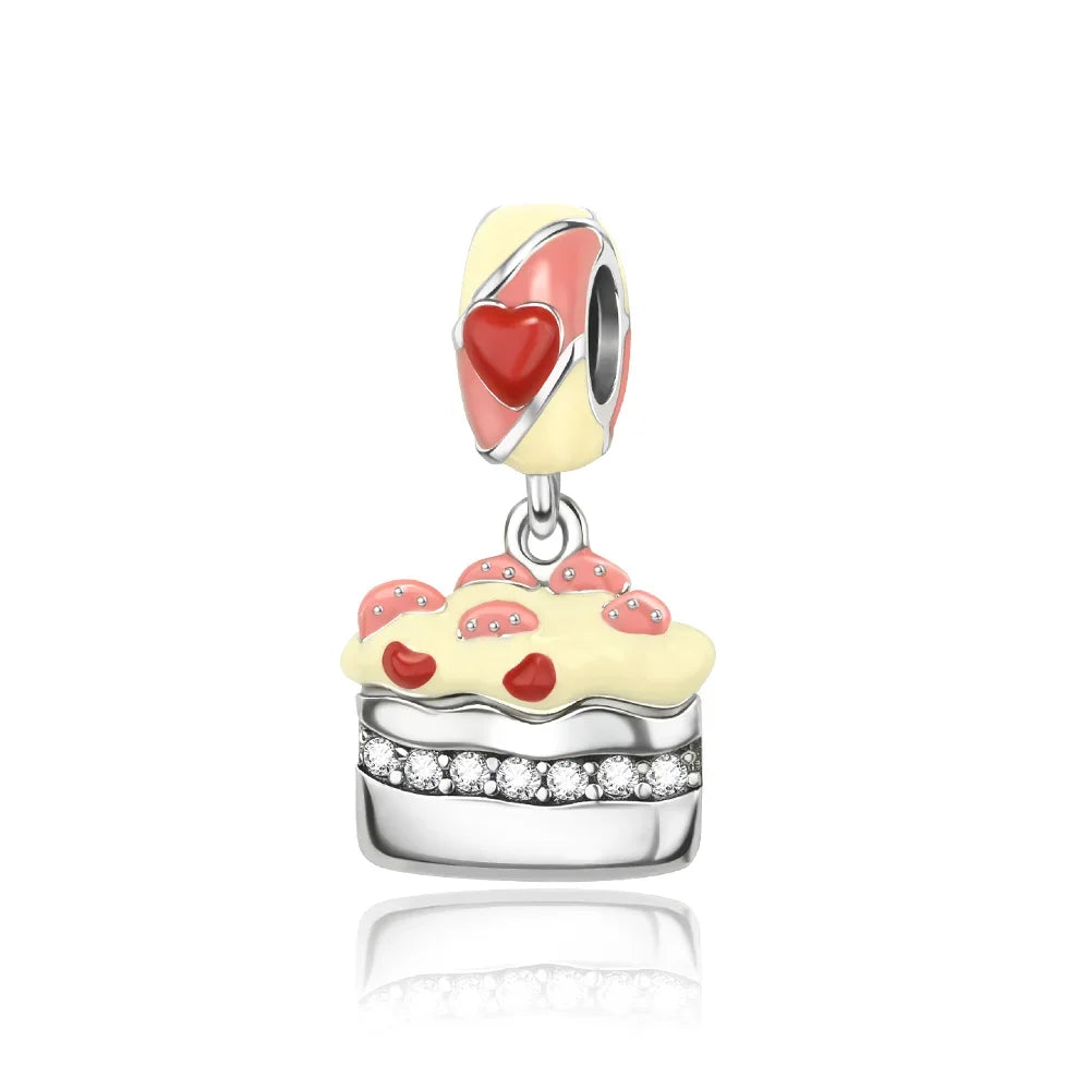 925 Sterling Silver Summer Charms Beads Ice Cream Fruit Candy Cake Zircon DIY Jewelry for Necklace and Bracelet Gifts