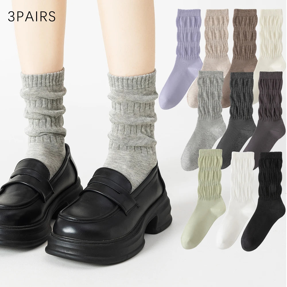 3 Pairs Antibacterial Breathable Seamless Socks Women