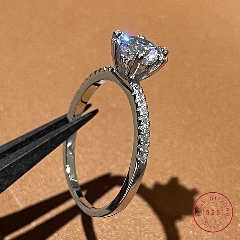 Brand Promise Ring Set Real 100 Percent 925 Sterling Silver Diamond Engagement Wedding Bands for Women