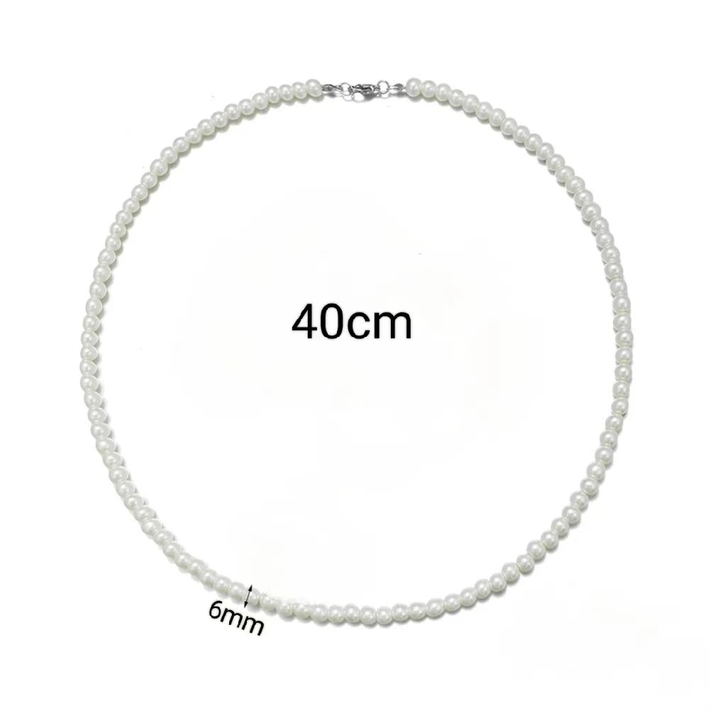 Elegant Unisex Pearl Necklace Handmade Bead Strand for Weddings and Banquets 2024 Trend