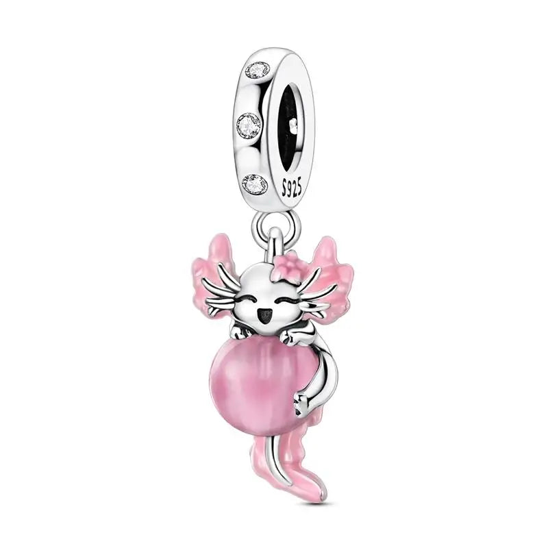 Genuine 925 Sterling Silver Heart Charm Bead for Mother's Day Bracelet Gift