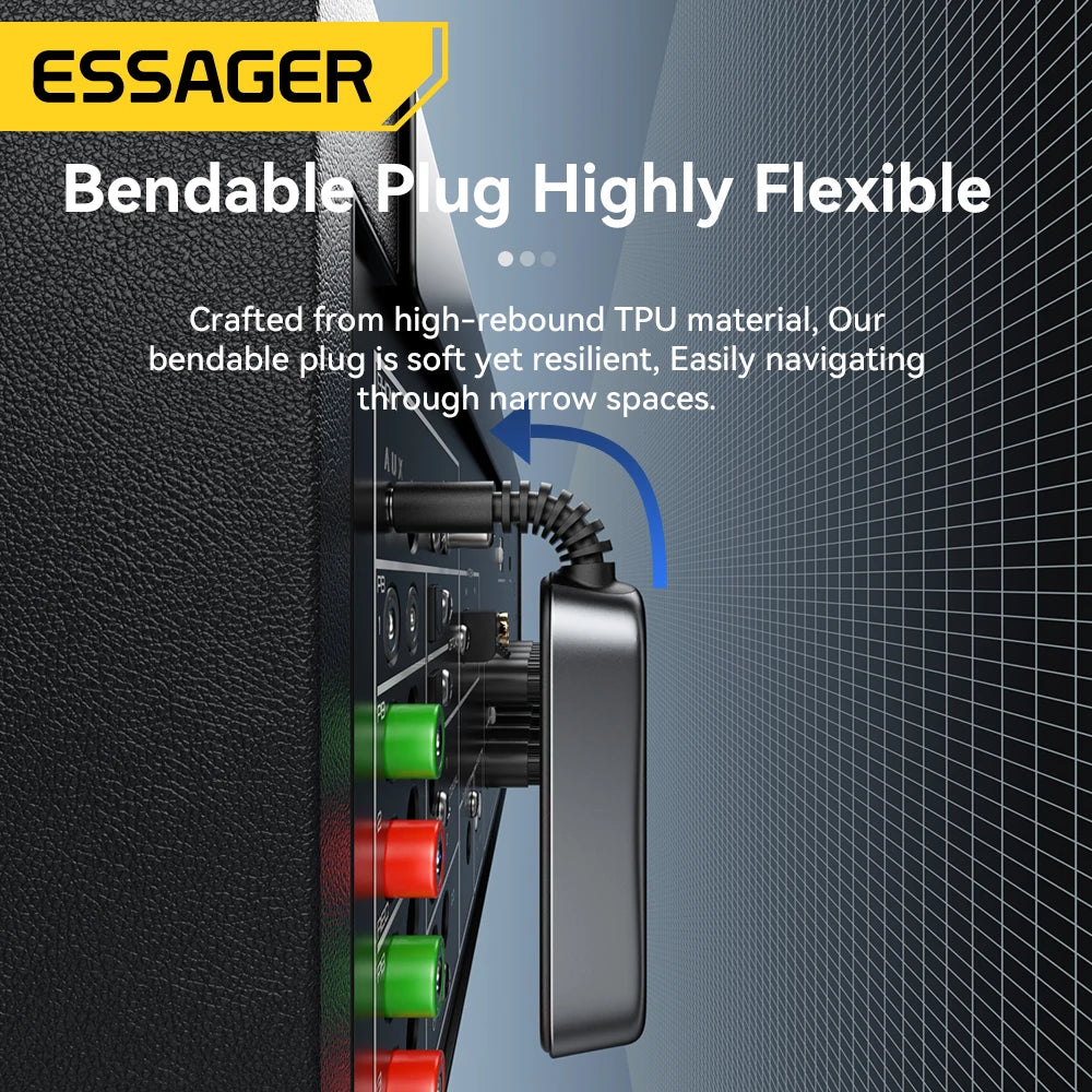 Essager Bluetooth 5.1 Wireless Audio Receiver and Transmitter with 35mm AUX and Mic for PC TV Car Speakers