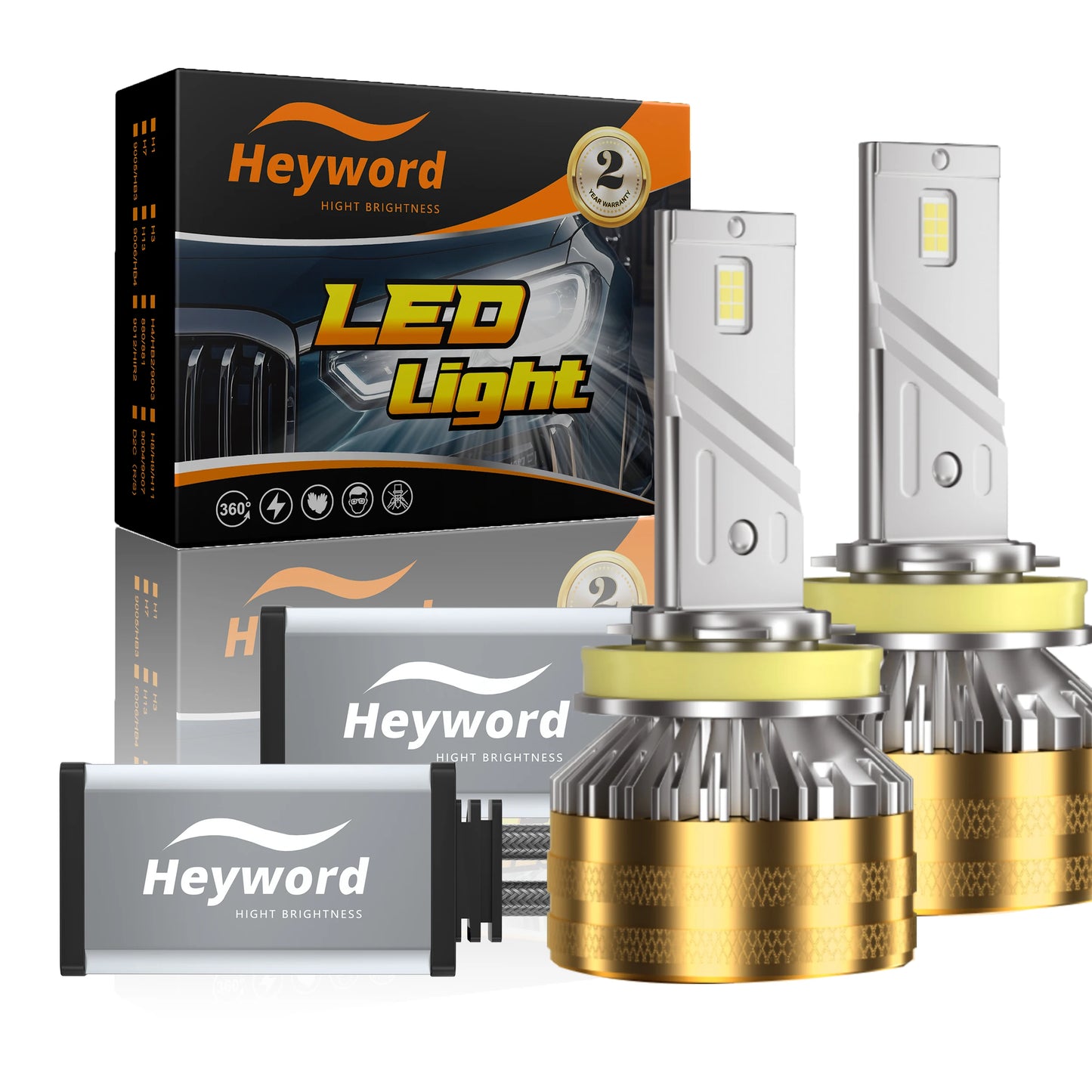 Heyword Truck LED Headlights 12V 24V H7 H4 H11 6000K