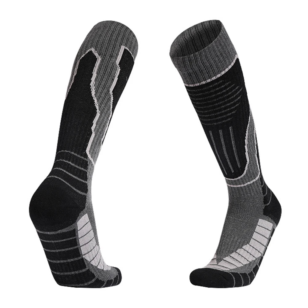 Men Thick Cotton Ski Socks Knee High Thermal Outdoor
