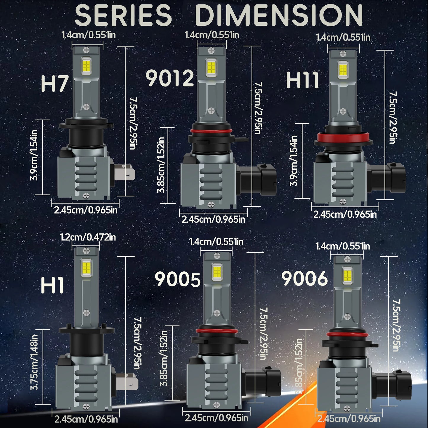 Heyword H11 H7 9005 6000K Super Bright Mini LED Bulbs