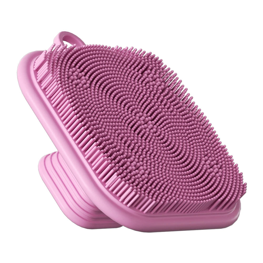 Travel-Friendly 2-in-1 Silicone Brush for Face & Beard Care - Top-Rated Exfoliator Pink