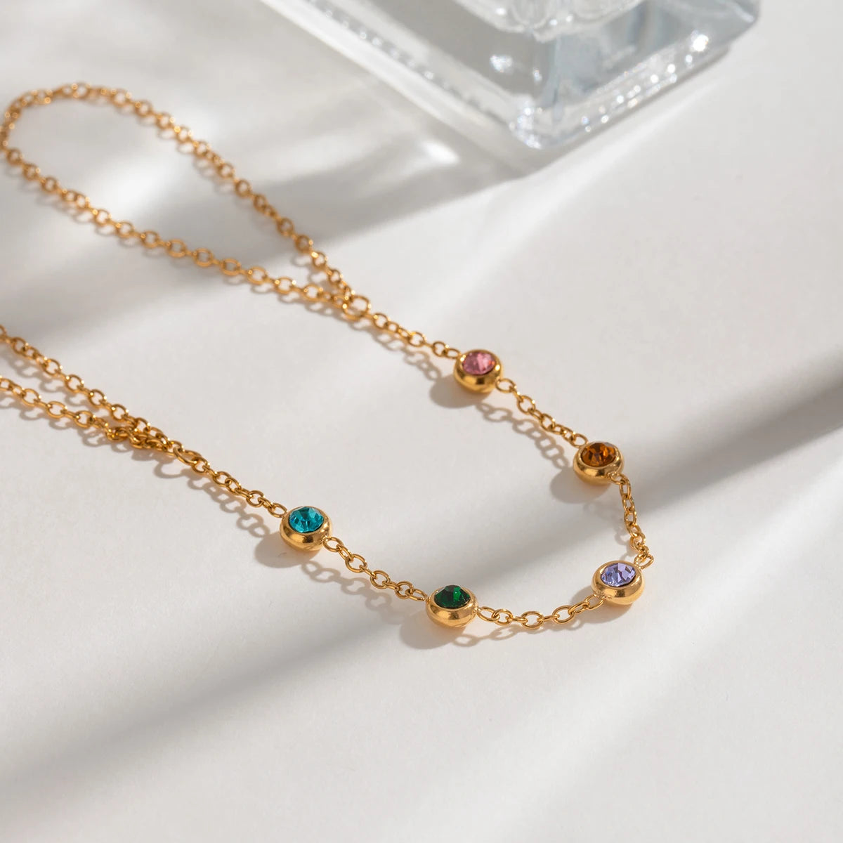 Youthway 18K Gold Plated Zircon Finger Chain Bracelet for Women - Waterproof Stainless Steel Fashion Jewelry 2024