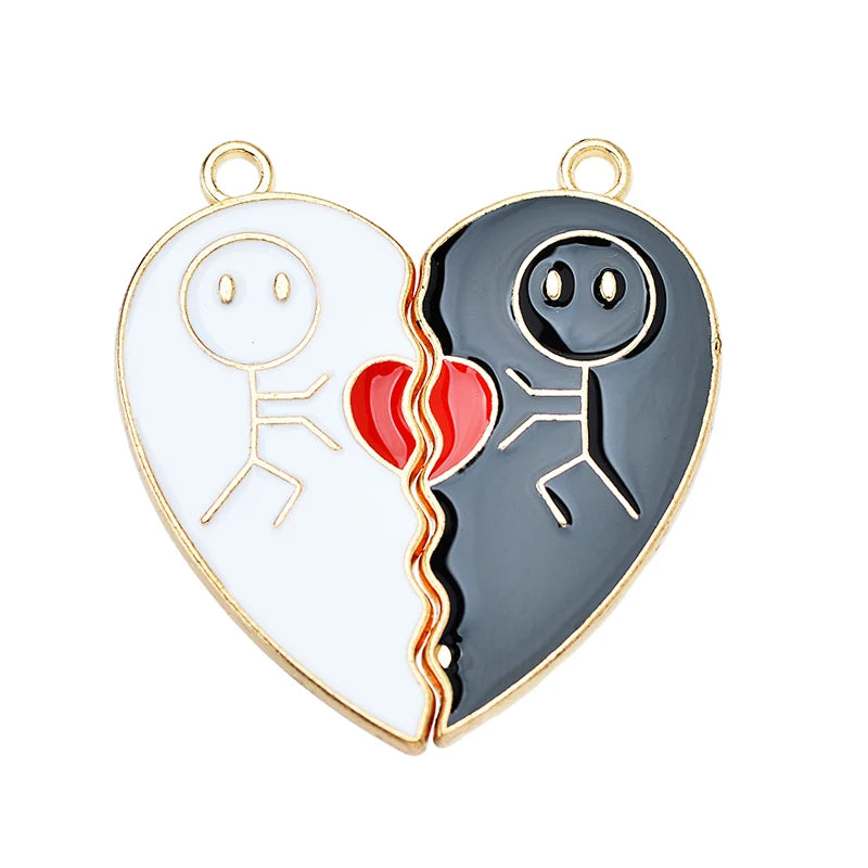 Sweet Heart Rainbow Butterfly Best Friend Charms for DIY Necklace Jewelry Making