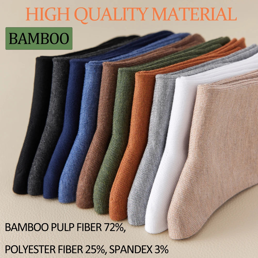 5 Pairs Bamboo Rayon Mens Seamless Toe Moisture Wicking