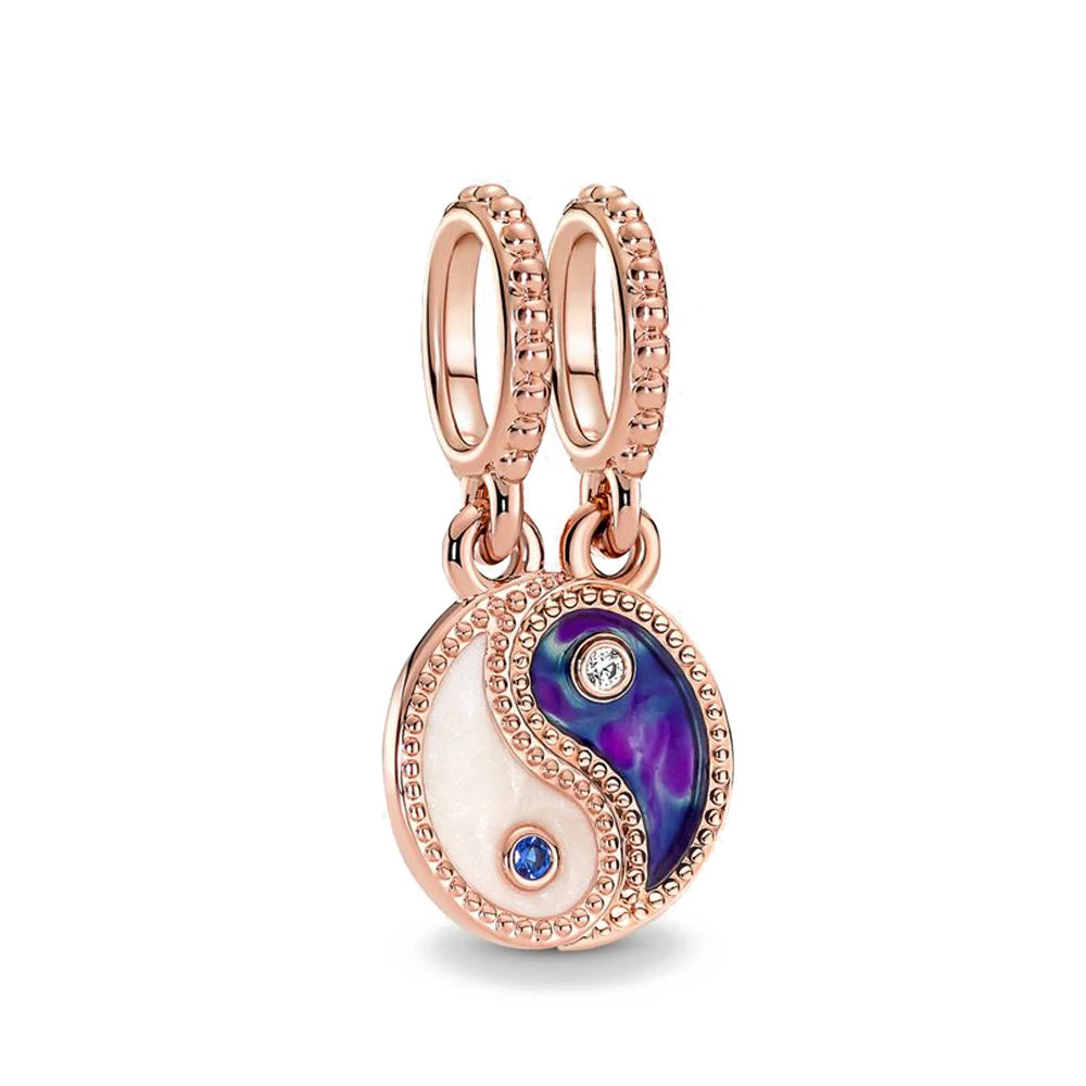 Rose Gold Butterfly Lock Key Charms Beads for DIY Jewelry Making F521