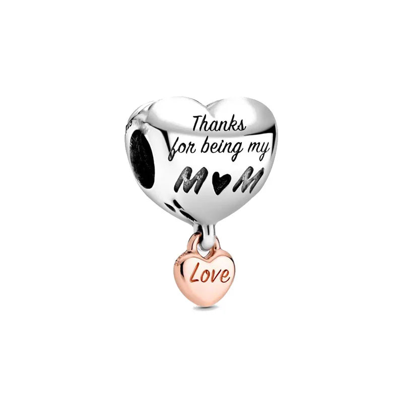 Rose Gold Padlock Heart Key Pendant Necklace for Women 925 Silver with Zircon Beads P311