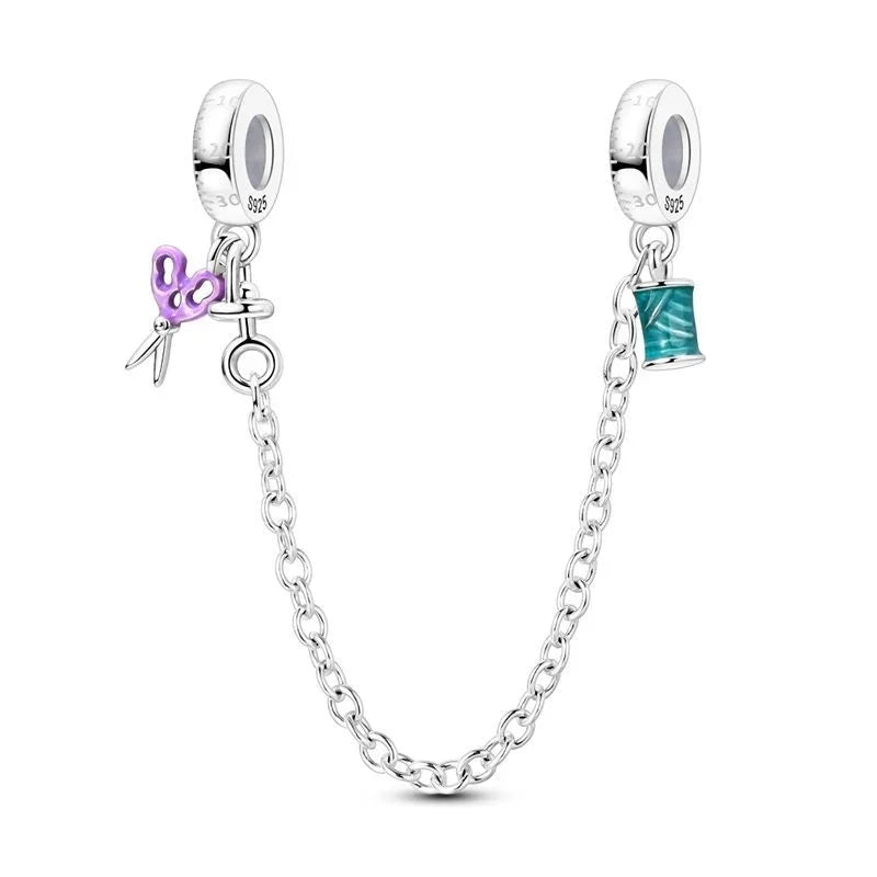 925 Sterling Silver Clover Daisy Star Moon Pavé Safety Chain Bow Necklace and Bracelet Set Luxury Fine Jewelry for Women