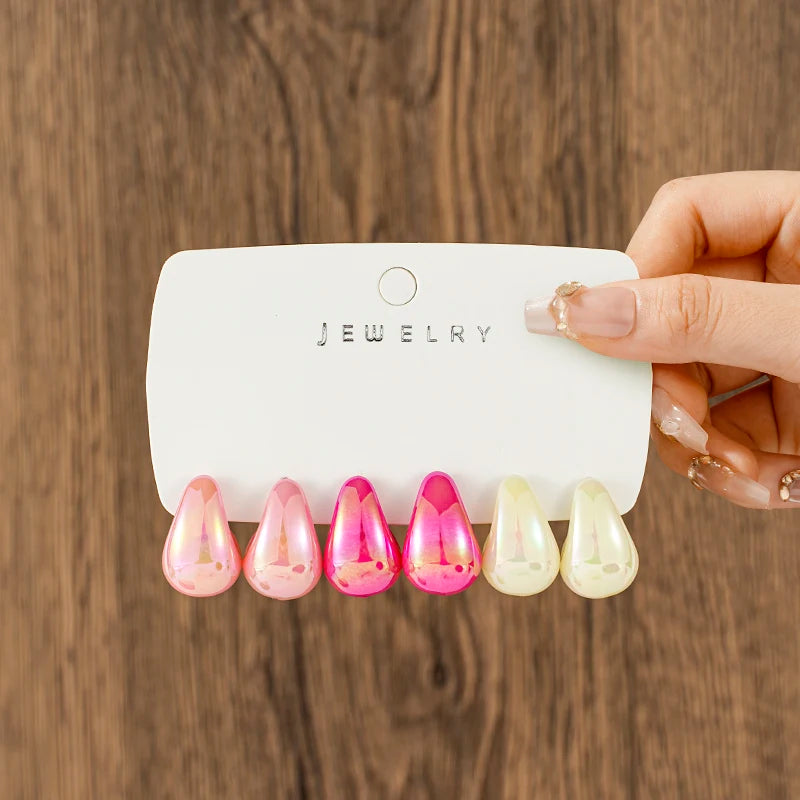 10 Piece Irregular Shaped Lightweight Women's Earring Set C Shaped and Teardrop Perfect for Daily Wear and Parties
