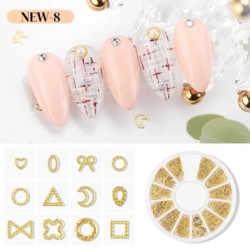 Resin Filling Metal Rivet Moon Stars Nail Art Decorations Mixed Beach Ocean Style Jewelry DIY Charms XY-NEW-8