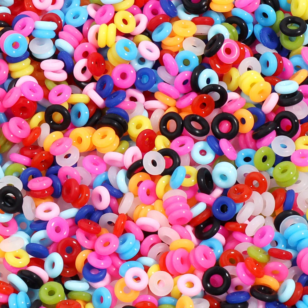 Colorful Silicone Stopper Rings for DIY Jewelry Making - 100Pcs Elastic Positioning Beads for Bracelets and Necklaces