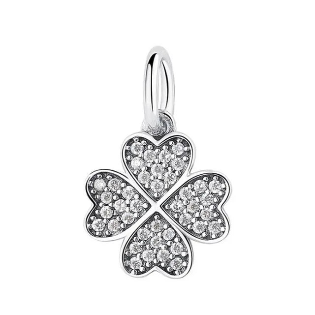 Sterling Silver Four-Leaf Clover Charm Bracelet for Women B969diao