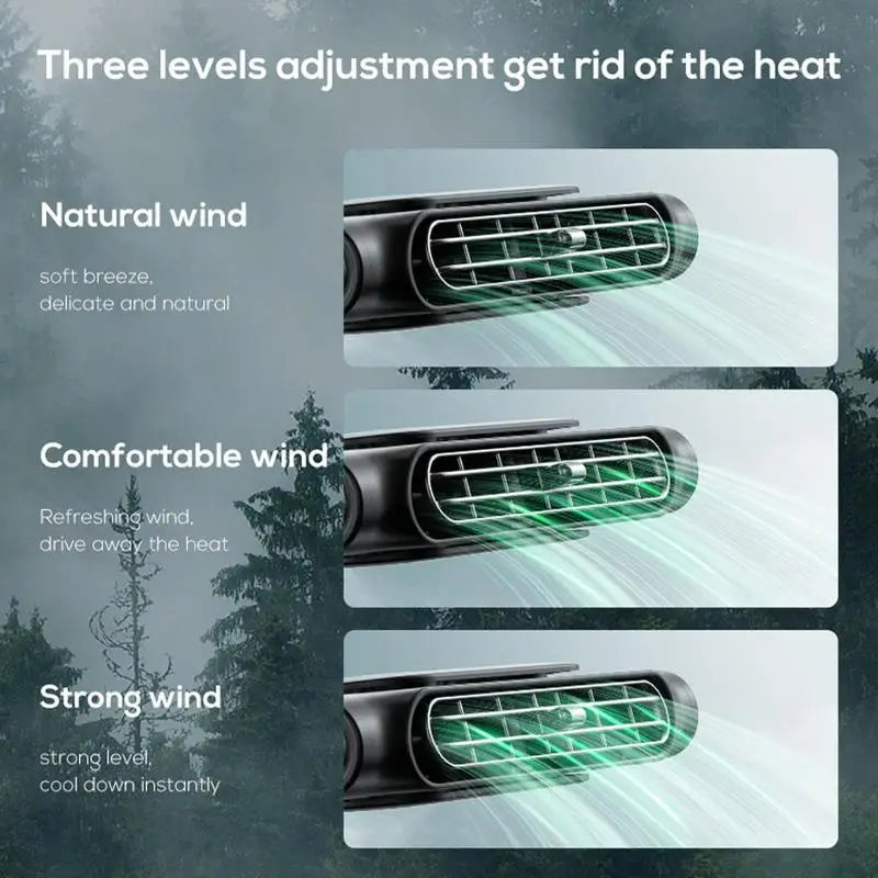 USB Charging Auto Cooling Air Fan for Vehicle 3 Speed Adjustable Truck Backseat Fans
