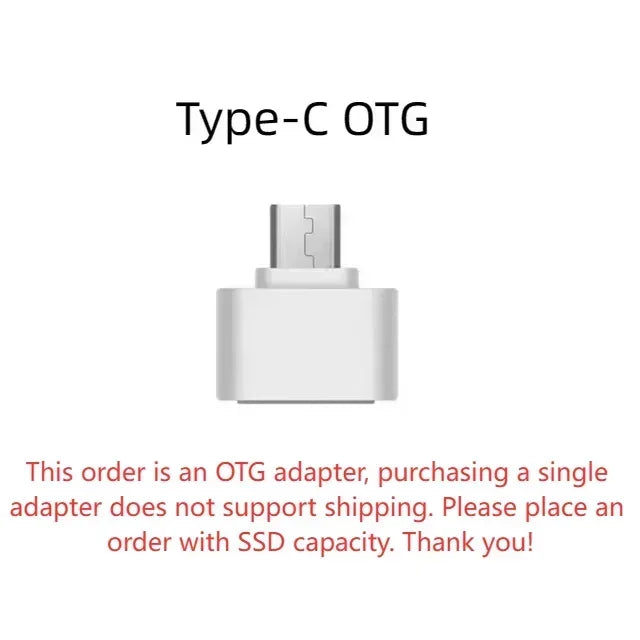 Portable High Speed External SSD 1TB 2TB For Laptop Mac