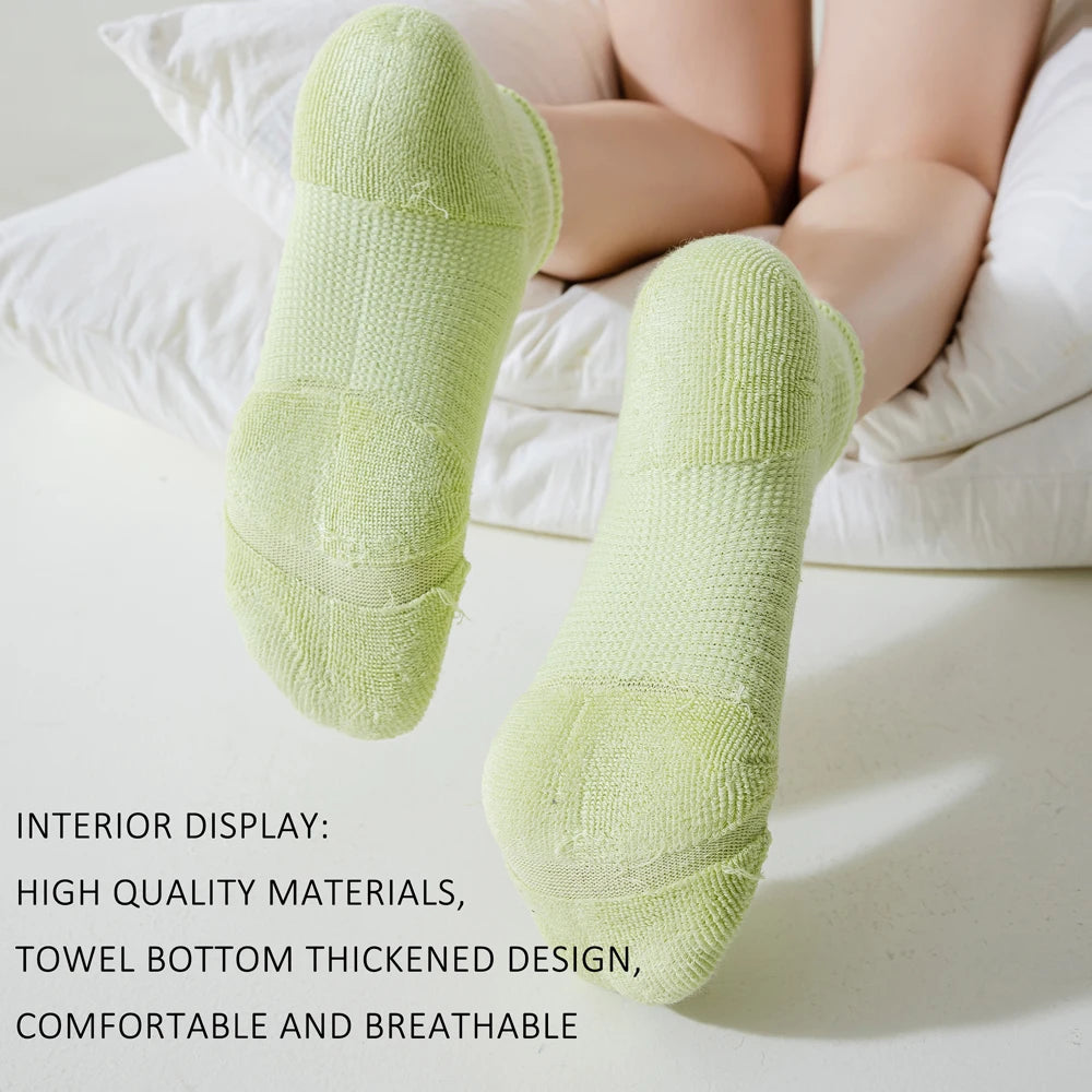 3 Pairs Dopamine Color Womens Breathable Running Socks