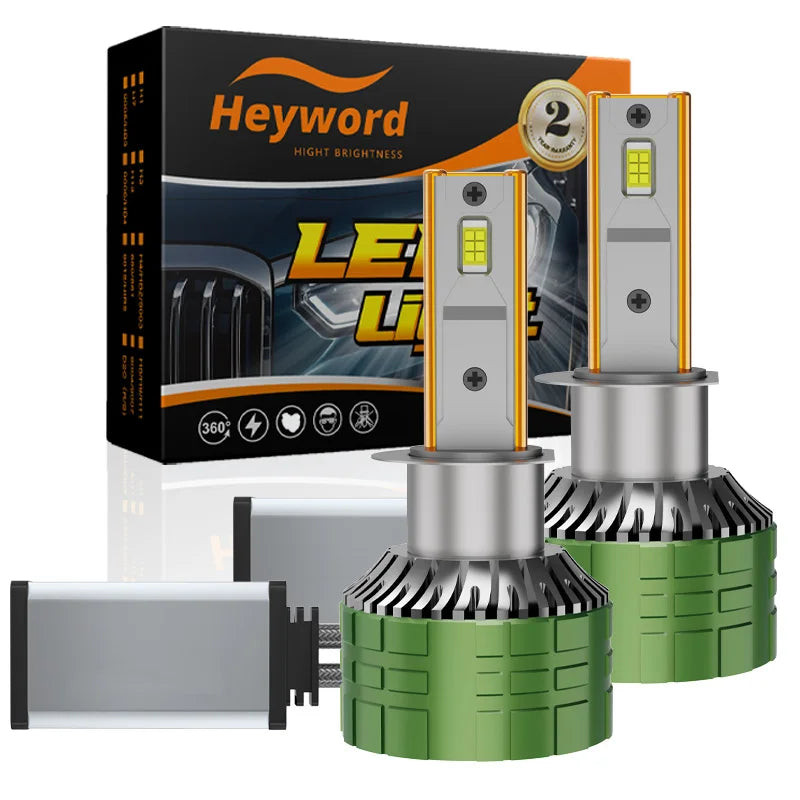 Heyword 72000LM Canbus LED Headlight Bulbs 6000K 12V Plug Play