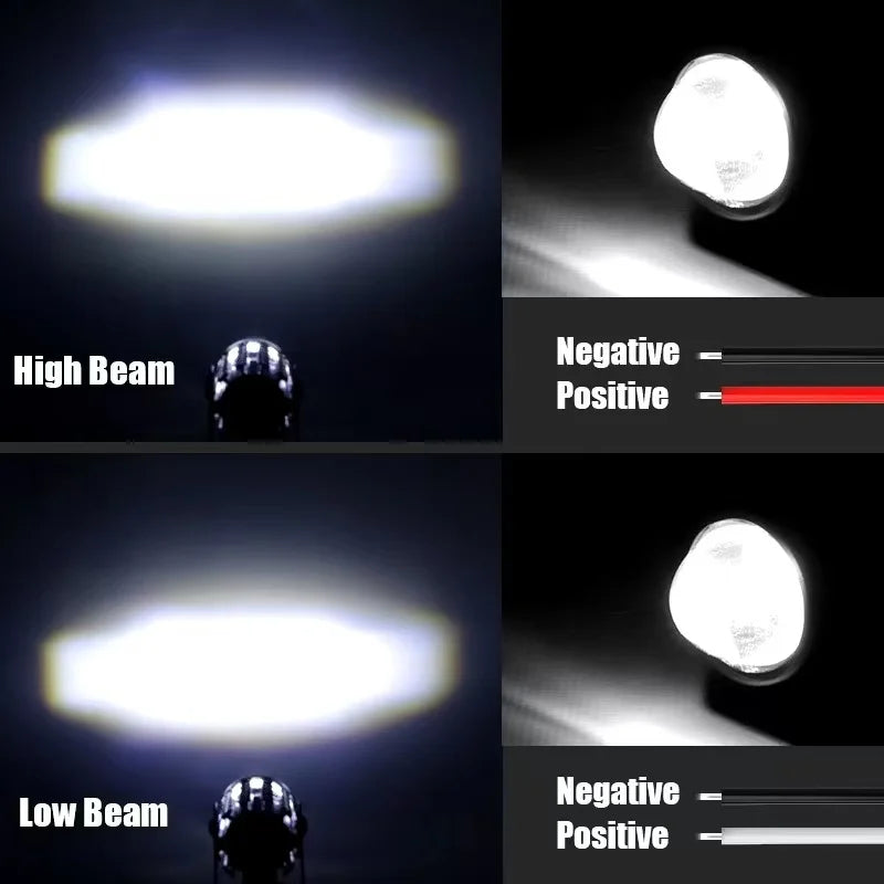 Motorcycle Mini Dual Color LED Driving Light 6000K 12V