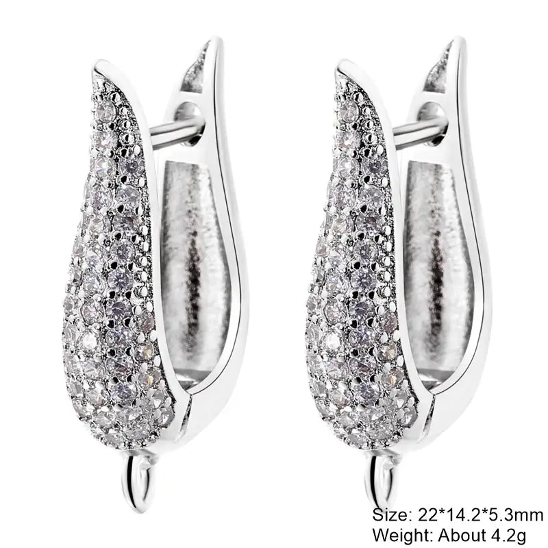 Juya 18K Gold Plated Earwire Hooks for DIY Fashion Jewelry White Gold 11 1 Pair-2 Pieces