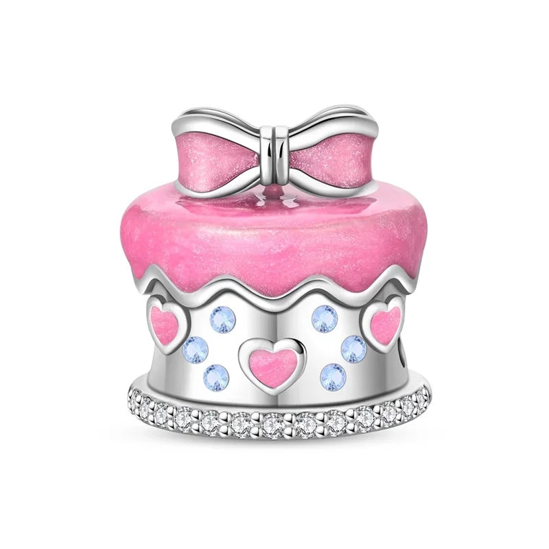 925 Sterling Silver Summer Charms Beads Ice Cream Fruit Candy Cake Zircon DIY Jewelry for Necklace and Bracelet Gifts