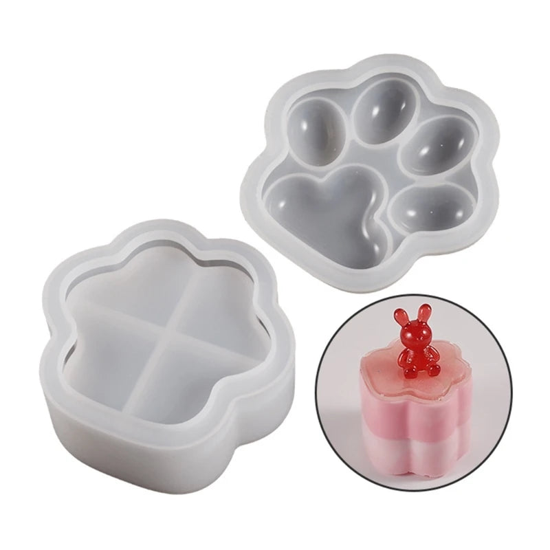 3D Cat Paw Silicone Mold for DIY Epoxy Resin Jewelry Storage Box