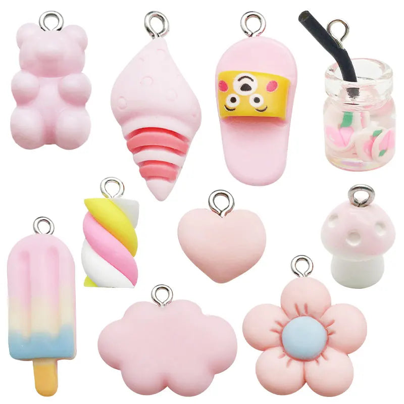 Colorful 3D Resin Charms Set for DIY Jewelry Crafting