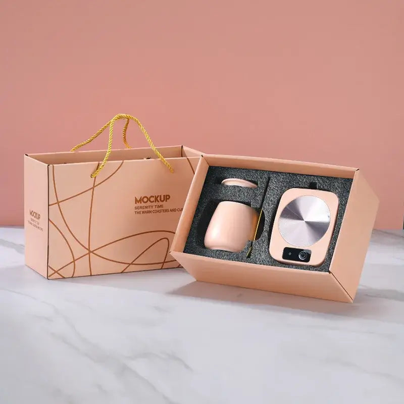 Coffee Mug Heating Pad Cup Warmer USB Electric Mat Set Pink Gift Set