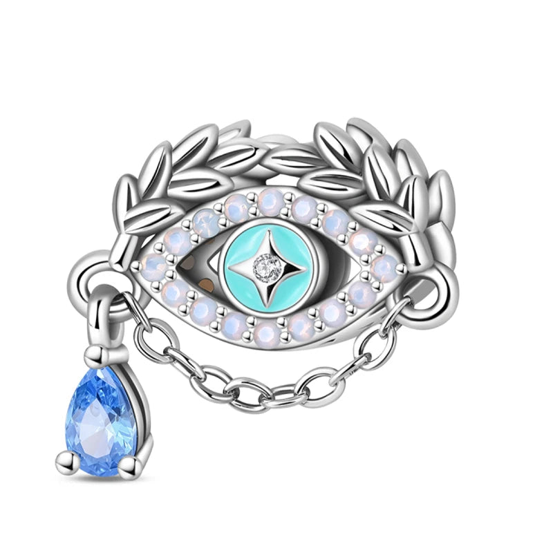 925 Sterling Silver Luminous Lantern Angel Cat Charm