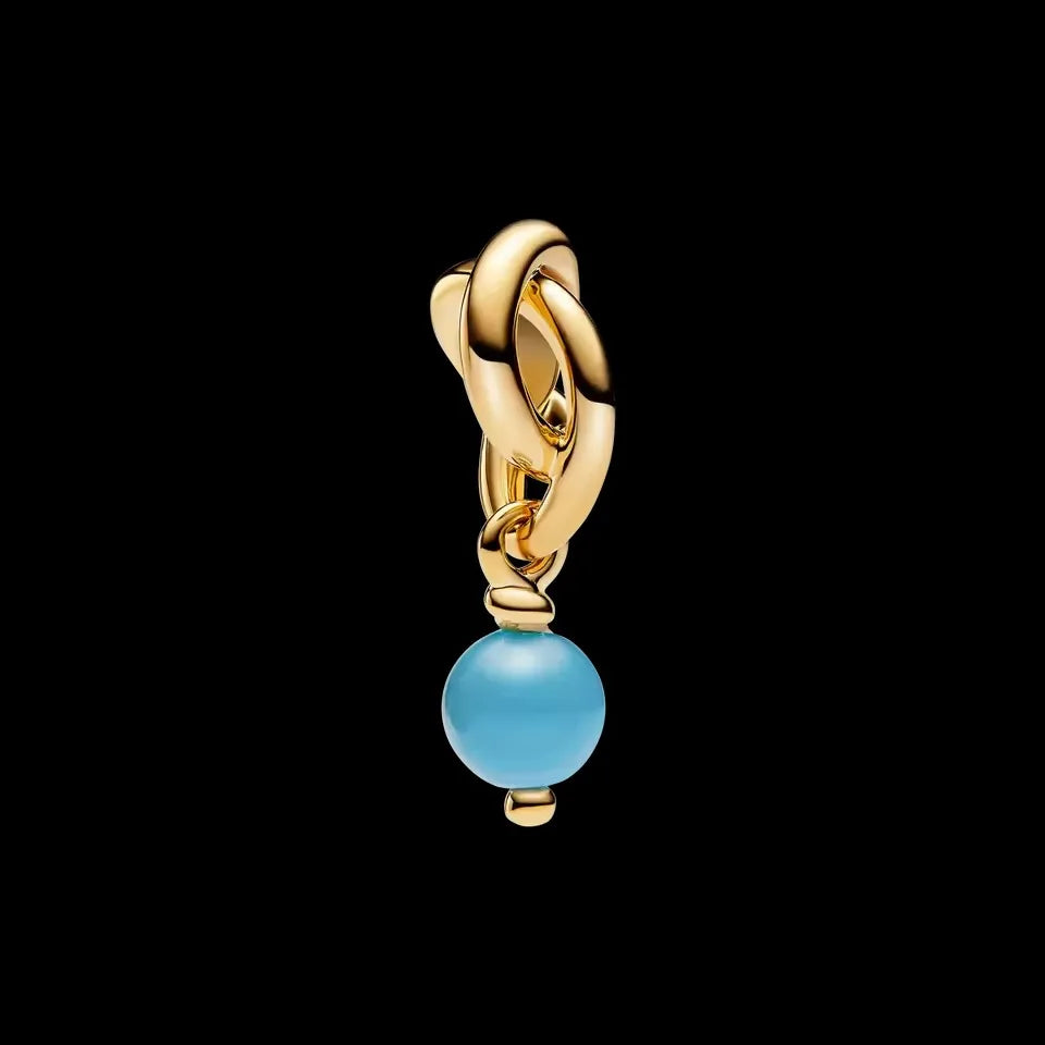 Avocado Double Dangle 925 Silver Heart Eternity Charm