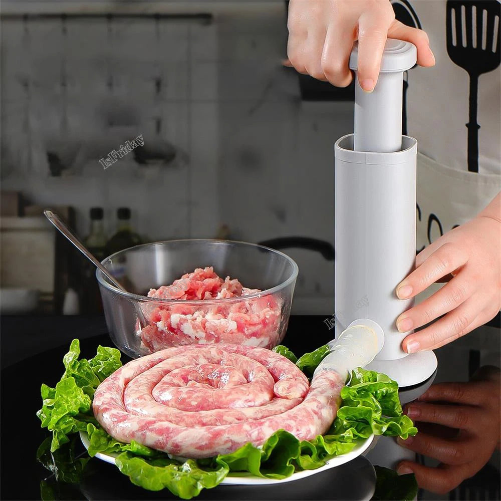 Manual Sausage Filling Machine Meat Stuffer Kit for Homemade Sausage and Meatball Making Durable Metal Kitchen Tool