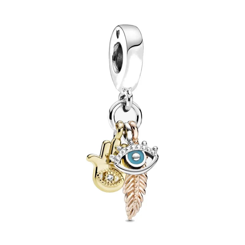 Spring Charms 925 Silver Football Mother Son Dog Pendant Bead Jewelry for European Bracelets and Necklaces