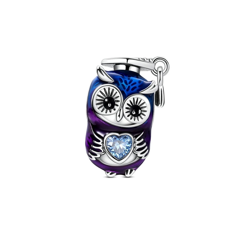 925 Sterling Silver Love Starry Sky Cat Paw Charms Beads