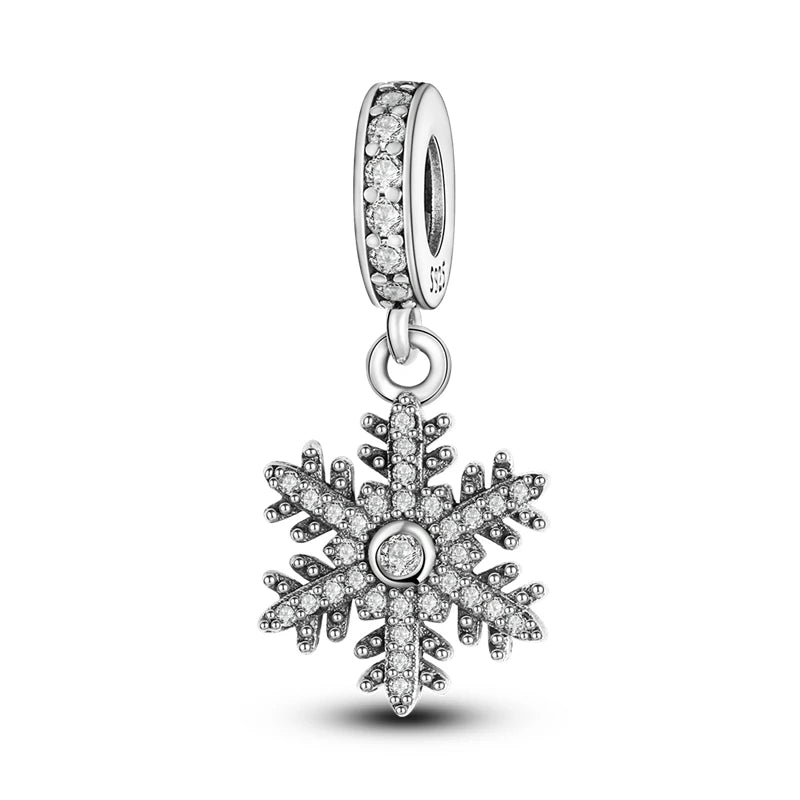 Sterling Silver Snowman Charm Beads for Bracelets Jewelry Gift KTC073