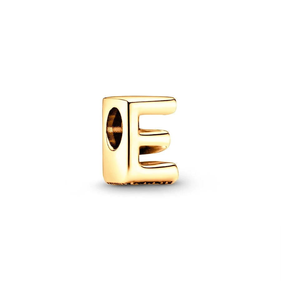 Gold Plated A To Z Alphabet Charm Beads For 925 Bracelet