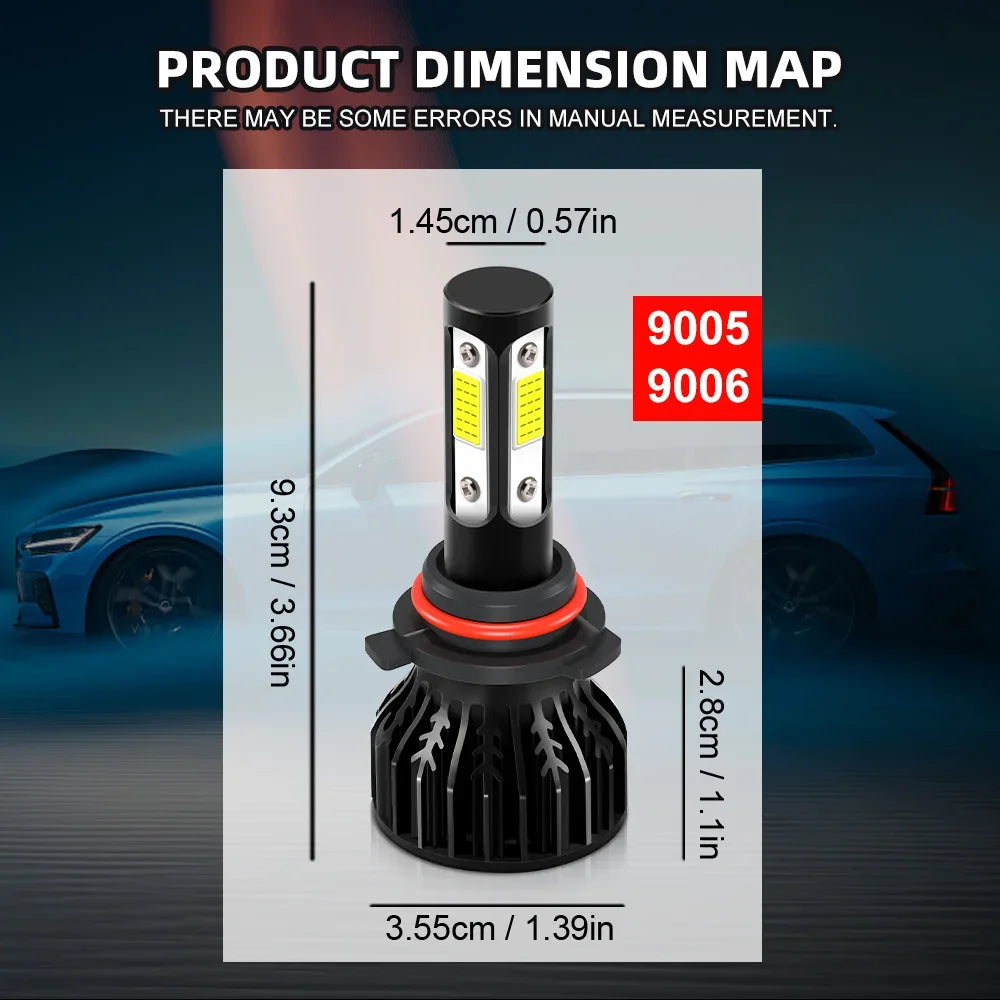 Honda Civic 2007-2015 Ultra Bright LED Headlight and Fog Bulbs Combo 6000K White 500% Brighter