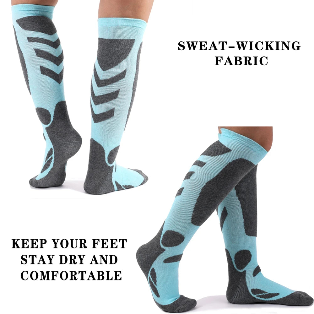 Womens Thermal Ski Socks Long Sporty For Cycling Running