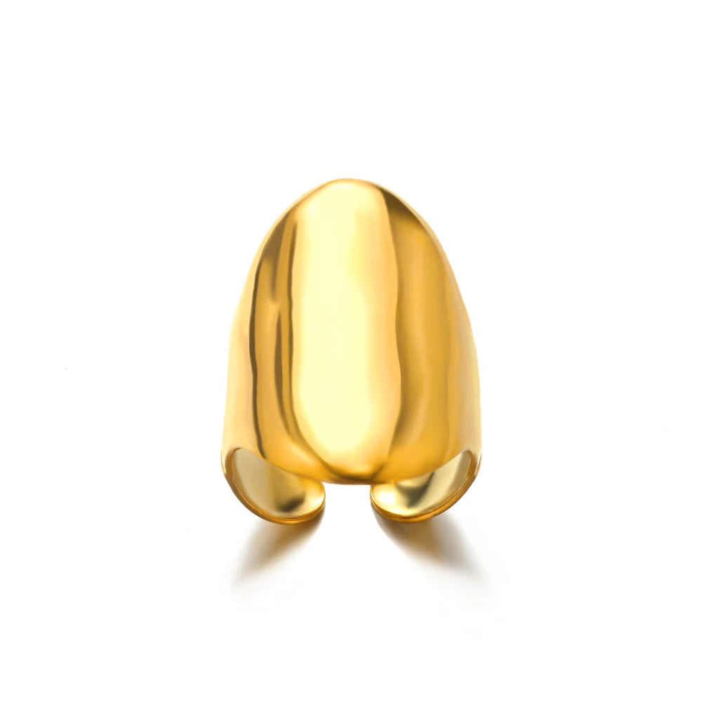 Gold Color 316L Stainless Steel Women's Rings - Fade-Resistant Luxury Wedding Jewelry with Free Shipping