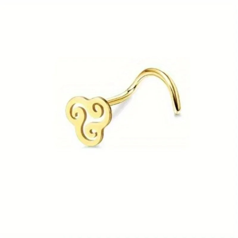 Bobisty Surgical Steel L Shaped Nose Ring Set Hypoallergenic Fashion Jewelry for Men and Women