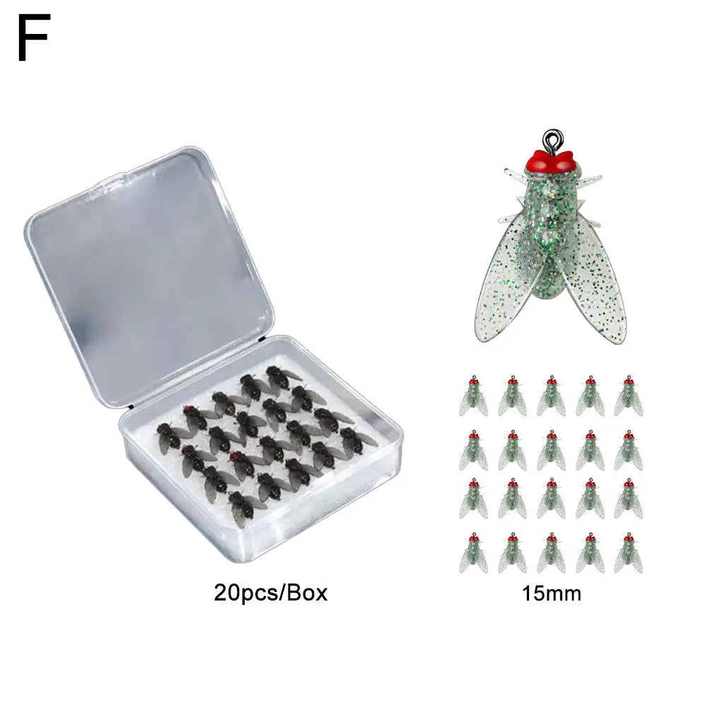 Bionic Fly Fishing Bait 20PCS for Salmon and Trout 2024 Black 15mm China