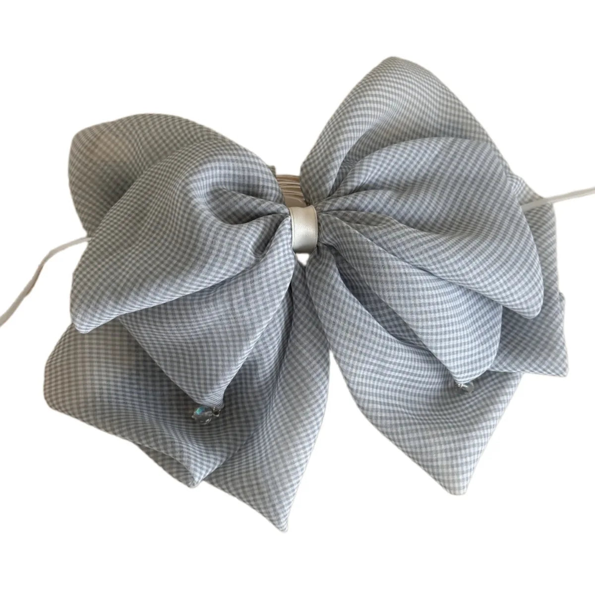Girls Big Bow Hair Clips Barrettes Pearls Knotted Plaid