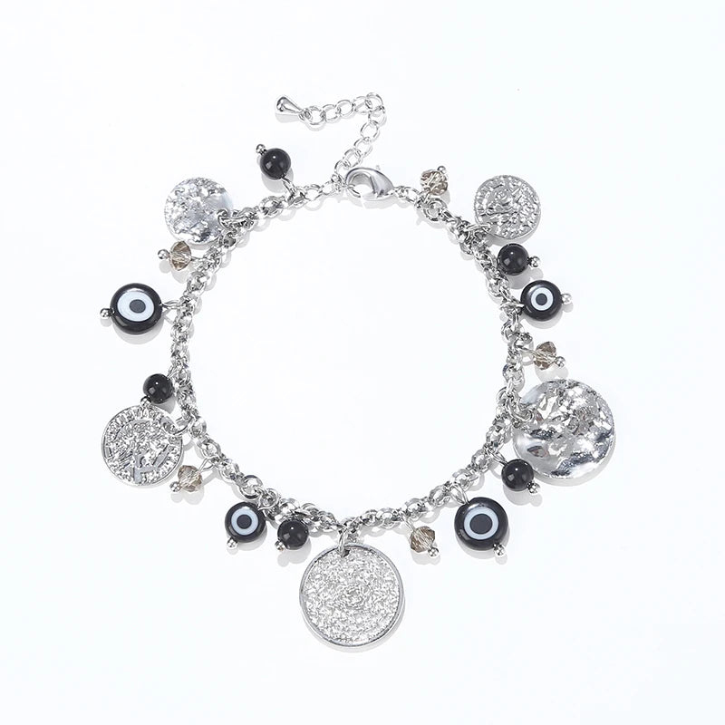 Handmade Indian Style Devil Eye Mesh Pendant Bracelet