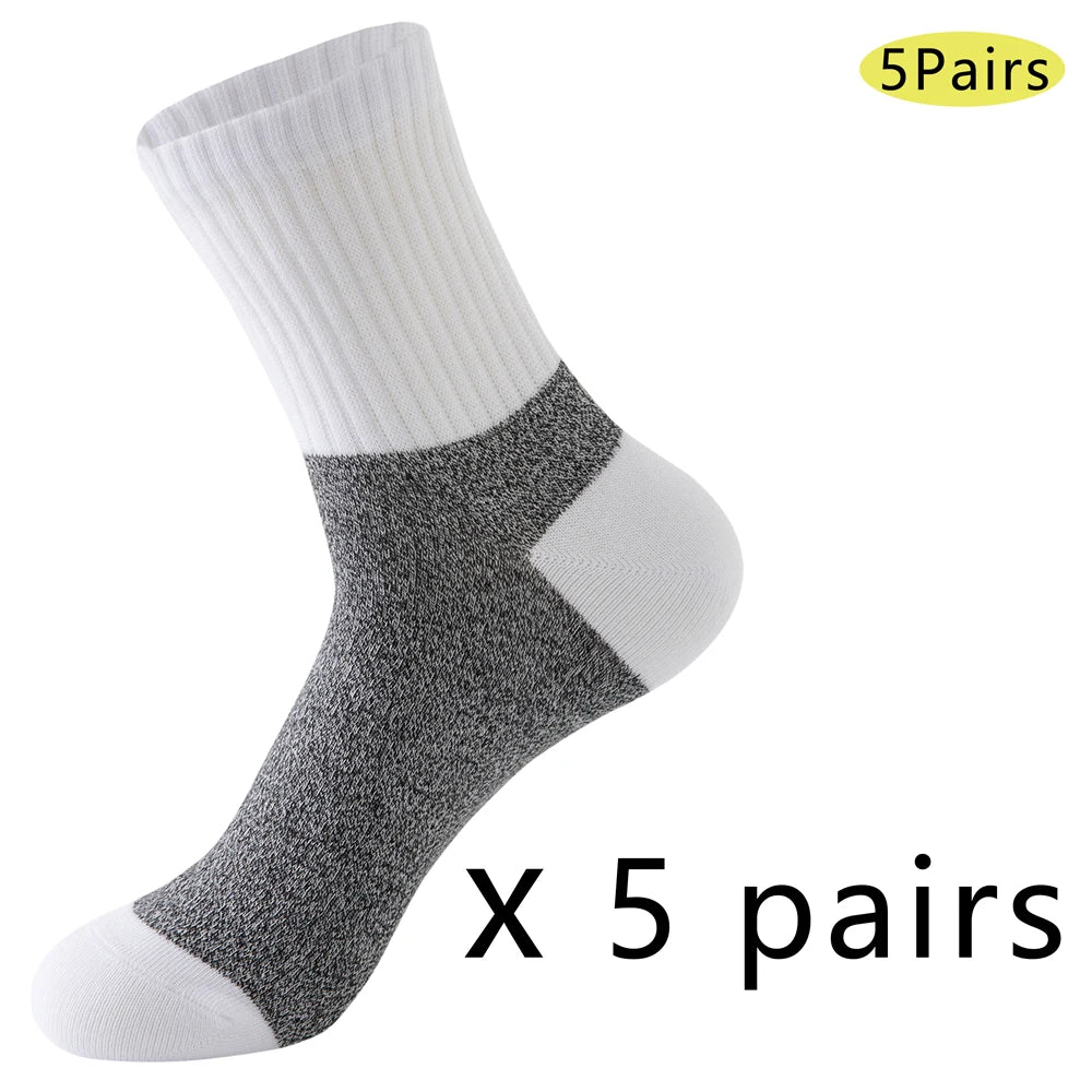 5 Pairs Vintage Thermal Cotton Socks Men With Arch Support