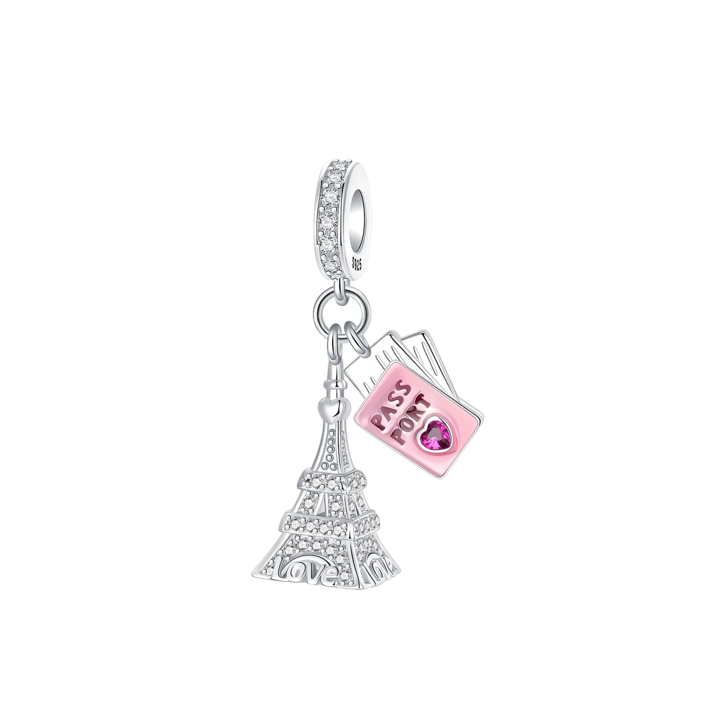 Original 925 Sterling Silver Magic Cube Charm Bead Pendant with Zircon for Bracelet and Necklace Jewelry
